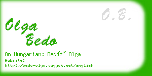 olga bedo business card